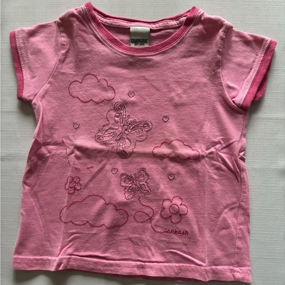 OshKosh B'gosh Pink Cloud and Butterfly Tee